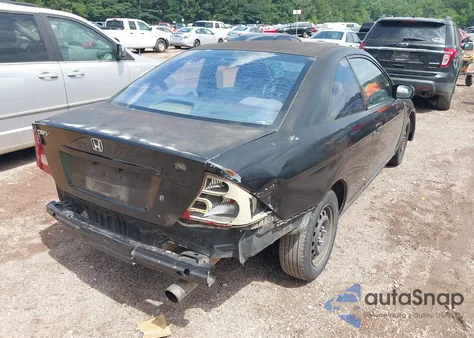 2001 Honda Civic Lx z USA, uszkodzony, nr VIN 1HGEM22591L006802